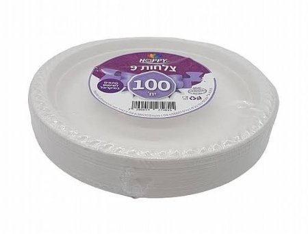 צלחת קשיח 7" ארוז 100 יח